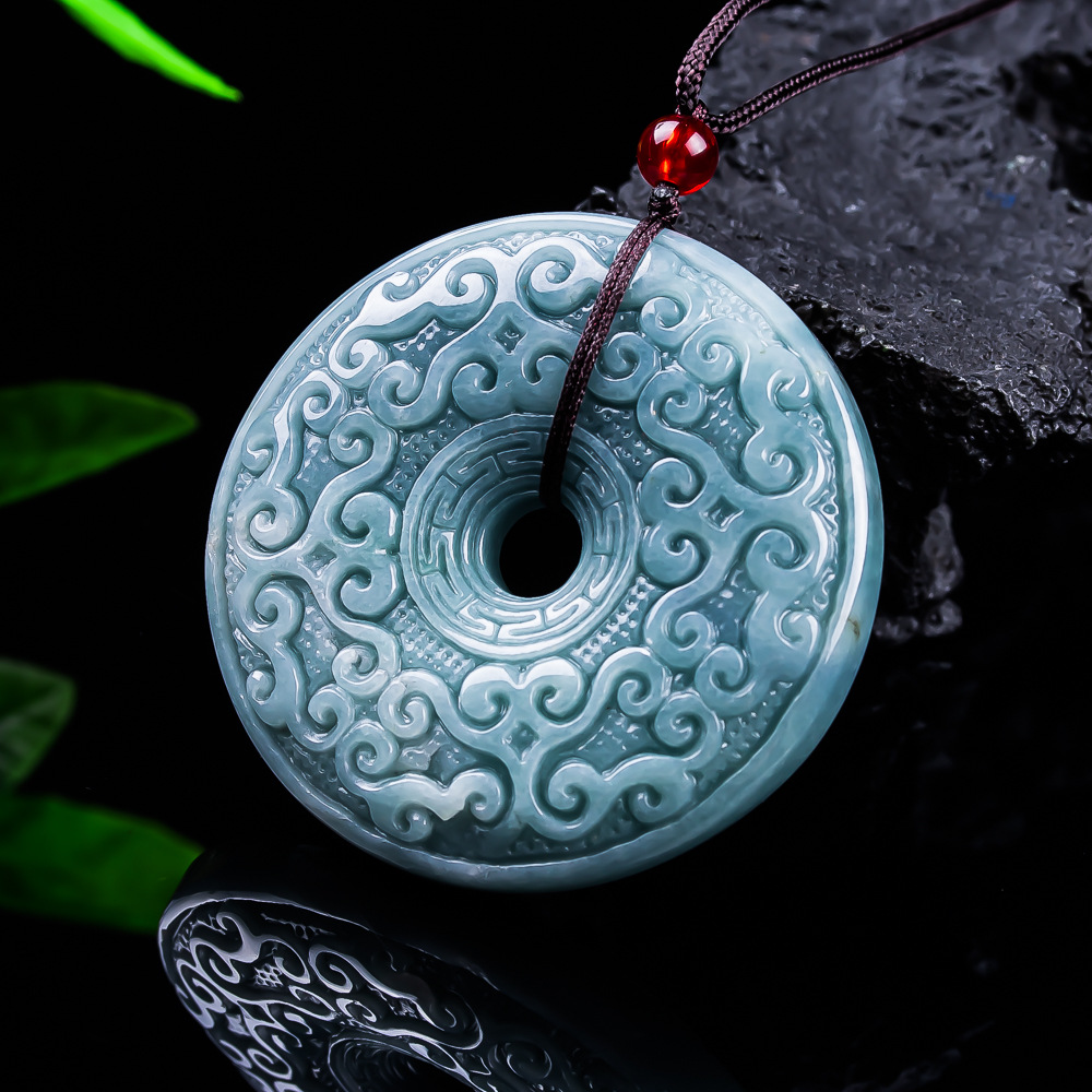 Women'S Accessories Designer - Natürliche burmesische Jadeit-Blumen-Anhänger-Halskette, Vintage-Designer-Schmuck, luxuriöse Accessoires,