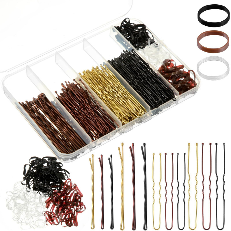 Women Accessories Box - 480-teiliges Haarstyling-Zubehör-Set U-förmige Haargabeln Haarnadeln Elastische
