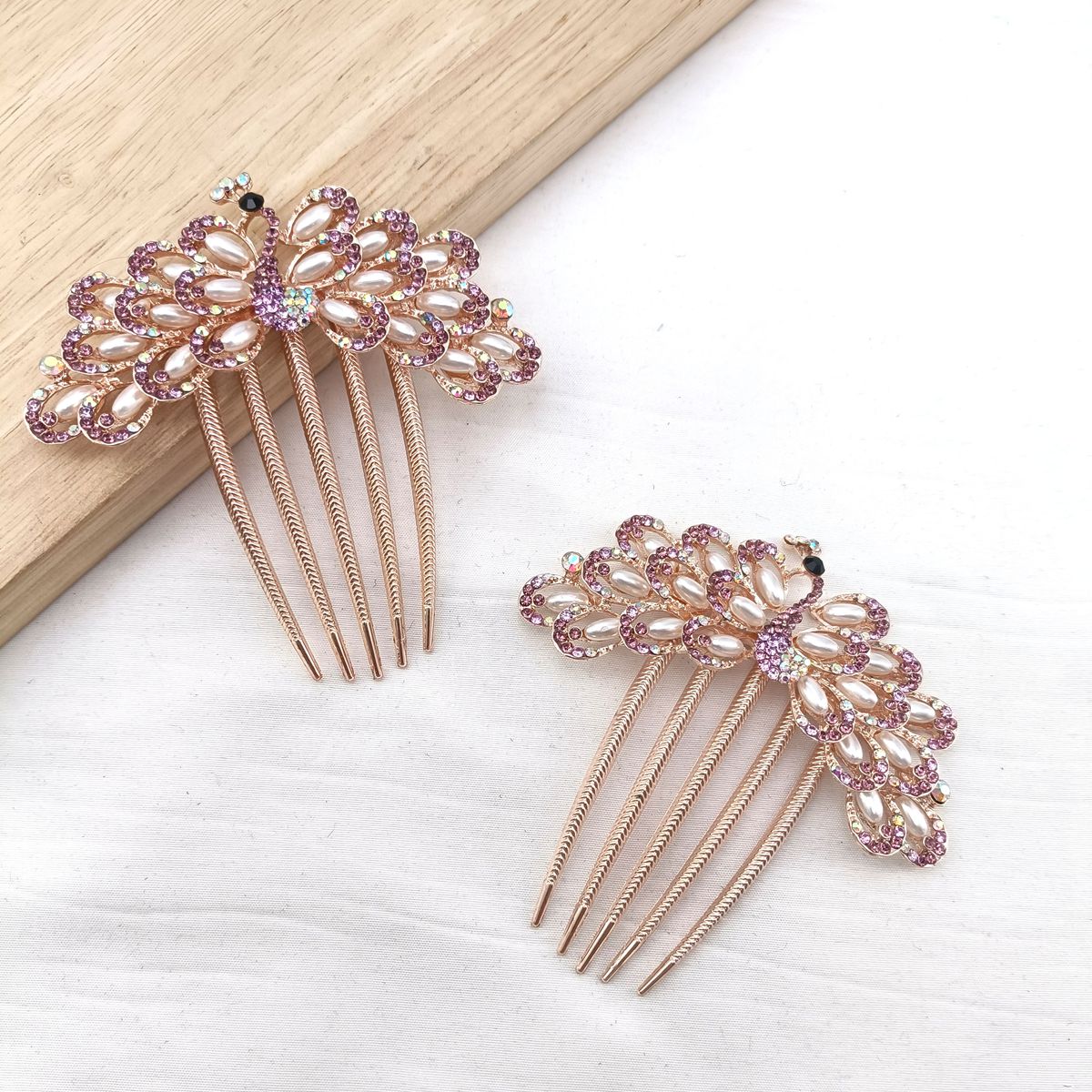 2 Stück Luxus-Haarkamm mit Per – Women'S Accessories Designer Bewertung und Preis